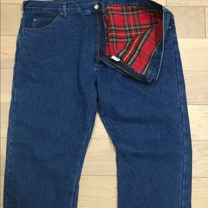 ll bean lined jeans as 46 x 34 euc